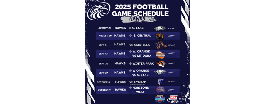 2025 Tackle Football Game Schedule